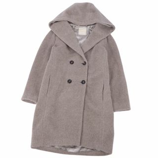 マックスマーラ(Max Mara)の美品 マックスマーラ S'Max Mara コート フード付き ロングコート ダブルブレスト ウール アルパカ アウター レディース JI40 USA6 GB8(M相当) グレージュ(その他)