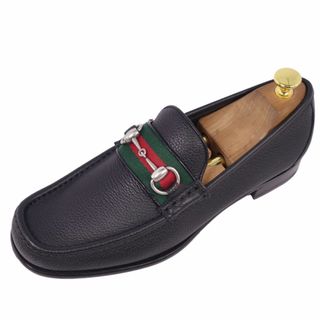 グッチ(Gucci)の未使用 グッチ GUCCI ローファー モカシン シェリーライン ホースビット 革靴 メンズ イタリア製 7 1/2(26.5cm相当) ブラック(ドレス/ビジネス)