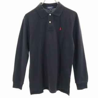 ポロラルフローレン(POLO RALPH LAUREN)のポロラルフローレン 長袖 ポロシャツ L 14-16 ブラック POLO RALPH LAUREN 鹿の子 キッズ 古着 【240418】(その他)