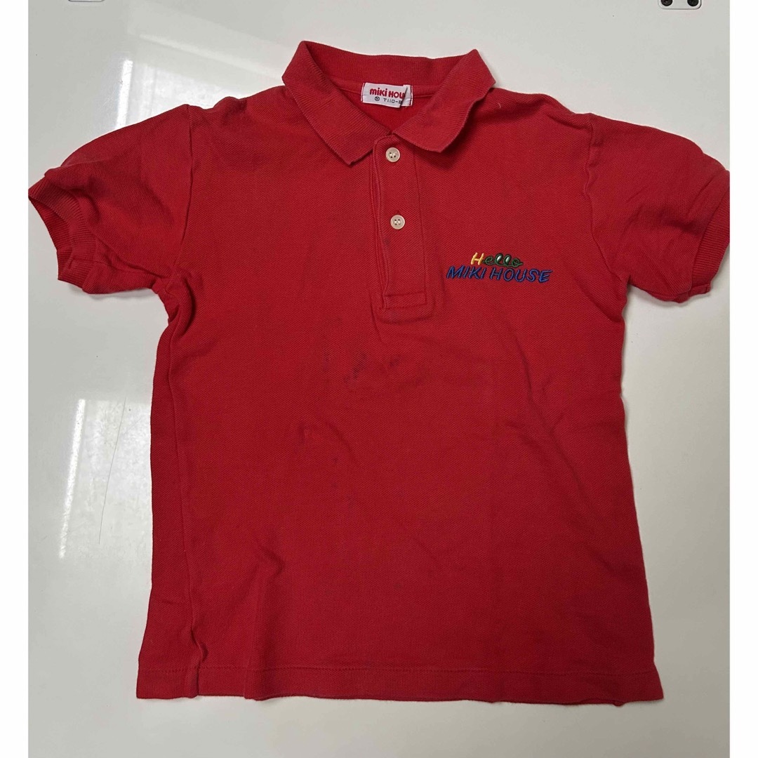 mikihouse(ミキハウス)のミキハウス  ポロシャツ　110㎝　赤 キッズ/ベビー/マタニティのキッズ服男の子用(90cm~)(Tシャツ/カットソー)の商品写真