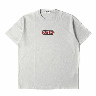 KITH NYC キス ニューヨークシティー Tシャツ サイズ:L 20SS KITH TOKYO オープン記念 トモダチ ボックスロゴ クルーネック 半袖Tシャツ ヘザーグレー トップス カットソー【メンズ】【中古】(Tシャツ/カットソー(半袖/袖なし))