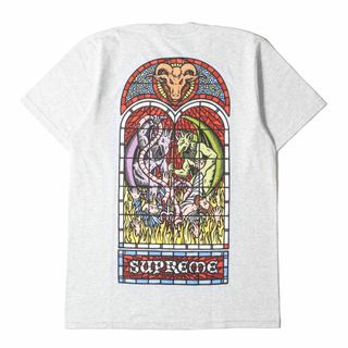 シュプリーム(Supreme)の美品 Supreme シュプリーム Tシャツ サイズ:S 23AW ステンドグラス グラフィック クルーネック 半袖Tシャツ Worship Tee アッシュグレー トップス カットソー【メンズ】【中古】(Tシャツ/カットソー(半袖/袖なし))