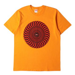 シュプリーム(Supreme)の美品 Supreme シュプリーム Tシャツ サイズ:M 18SS Spitfire Classic Swirl Tee サークル グラフィック クルーネック 半袖Tシャツ オレンジ コラボ トップス カットソー【メンズ】【中古】(Tシャツ/カットソー(半袖/袖なし))