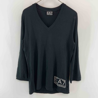 EMPORIO ARMANI エンポリオアルマーニ　黒　ブラック　Vネック　　レディース Tシャツ（長袖）(Tシャツ(長袖/七分))