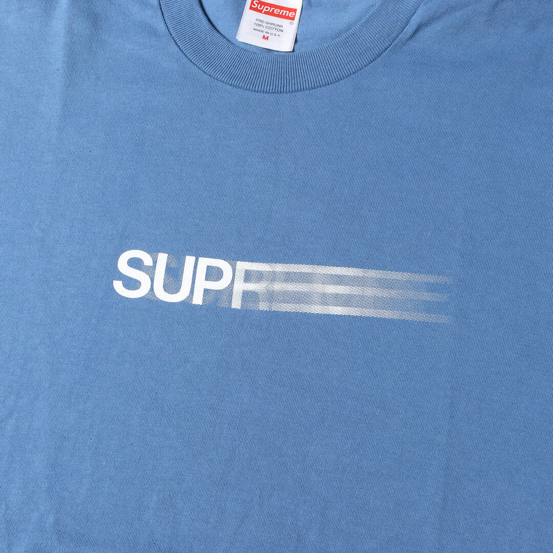 Supreme(シュプリーム)の美品 Supreme シュプリーム Tシャツ サイズ:M 23SS モーションロゴ クルーネック 半袖Tシャツ Motion Logo Tee フェードブルー トップス カットソー【メンズ】【中古】 メンズのトップス(Tシャツ/カットソー(半袖/袖なし))の商品写真