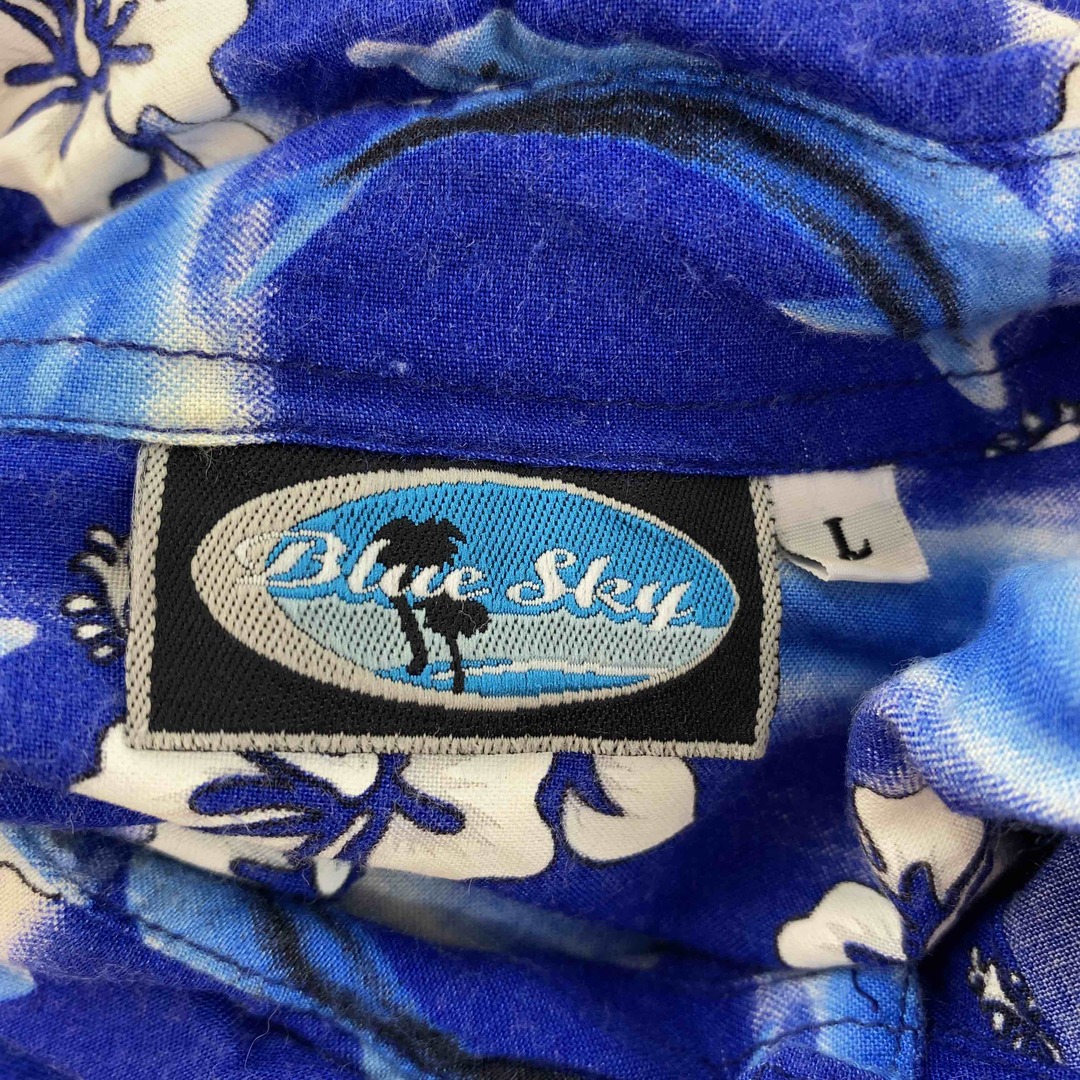 BLUE　SKY　ハイビスカス　アロハ　青ヴィンテージ ヴィンテージ メンズ 半袖シャツ メンズのトップス(シャツ)の商品写真