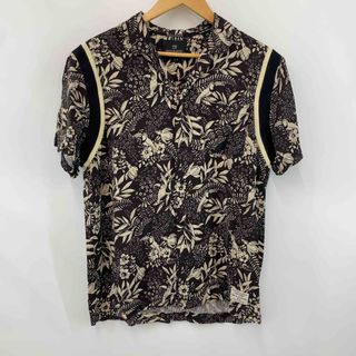 SCOTCH & SODA - SCOTCH&SODA スコッチアンドソーダ 　茶色　ボタニカル　袖切替　異素材ミックス　メンズ 半袖シャツ