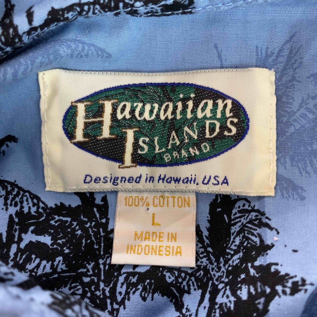 Hawaiian Islands ヤシの実　海　ブルー　アロハ　ヴィンテージ メンズ 半袖シャツ メンズのトップス(シャツ)の商品写真