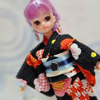 リカちゃん　ハンドメイド　はんなり浴衣　梅