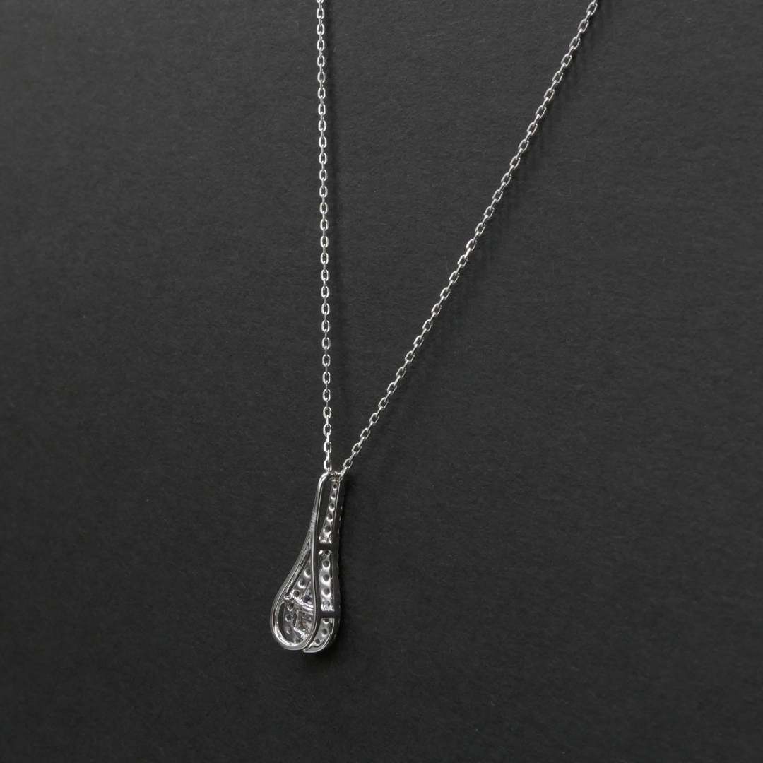 1点もの！Pt950 天然ダイヤモンド0.25ct デザインペンダント 45cm レディースのアクセサリー(ネックレス)の商品写真