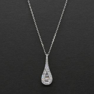 1点もの！Pt950 天然ダイヤモンド0.25ct デザインペンダント 45cm(ネックレス)