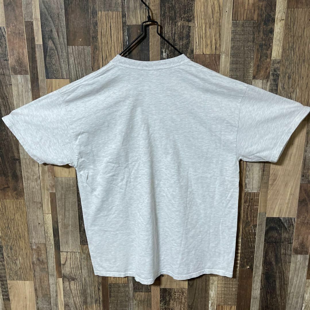 Hanes(ヘインズ)のヘインズ 刺繍 グレー メンズ XL ポケT USA古着 90s 半袖 Tシャツ メンズのトップス(Tシャツ/カットソー(半袖/袖なし))の商品写真