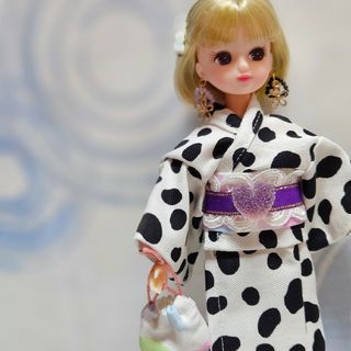 リカちゃん　ハンドメイド　はんなり浴衣　ダルメシアン(その他)