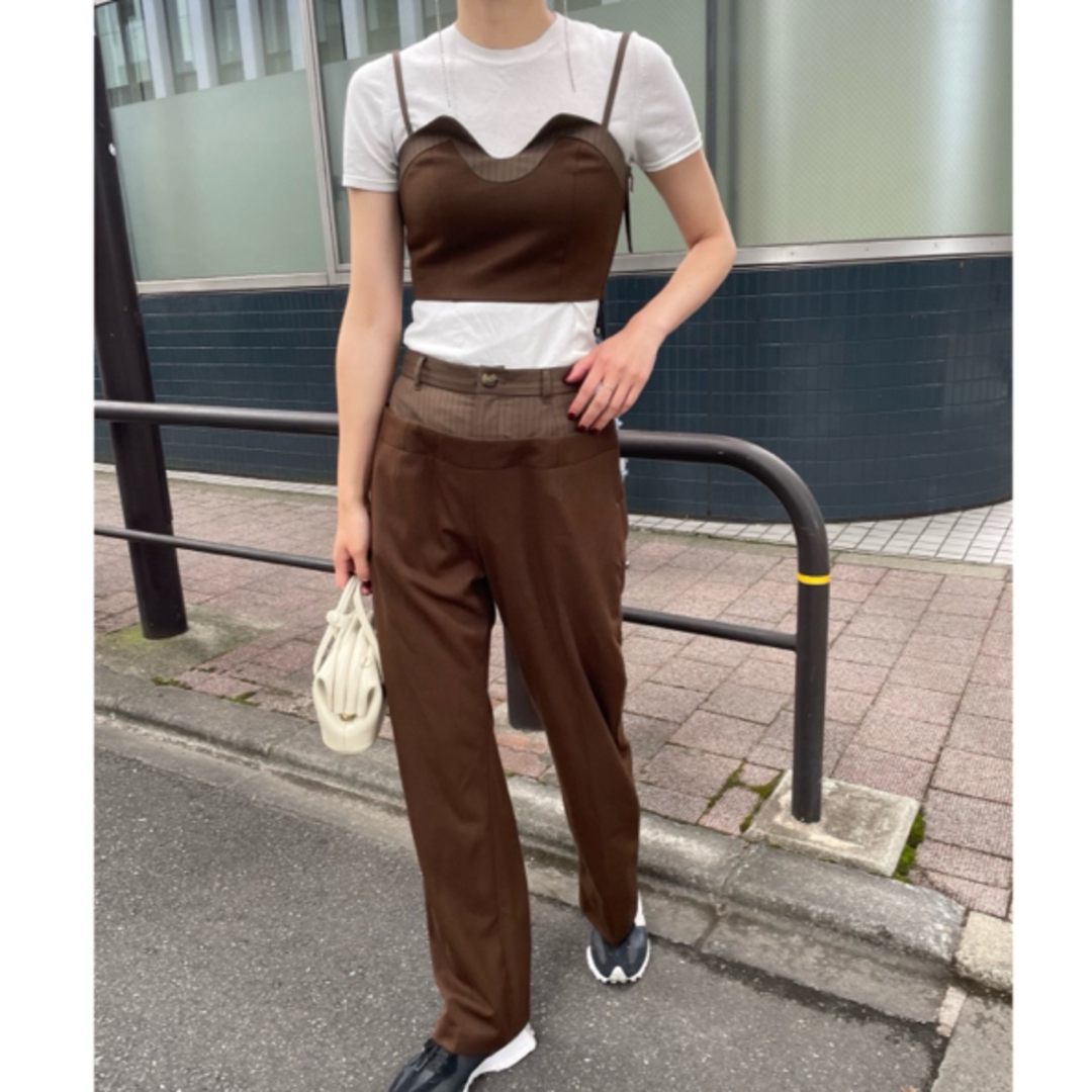 Ameri VINTAGE(アメリヴィンテージ)の【新品】AMERI LAYERED STRIPE STRAIGHT PANTS レディースのパンツ(カジュアルパンツ)の商品写真