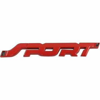 SPORT ロゴ エンブレム メタル レッド ステッカー 外装 ターボ(車外アクセサリ)