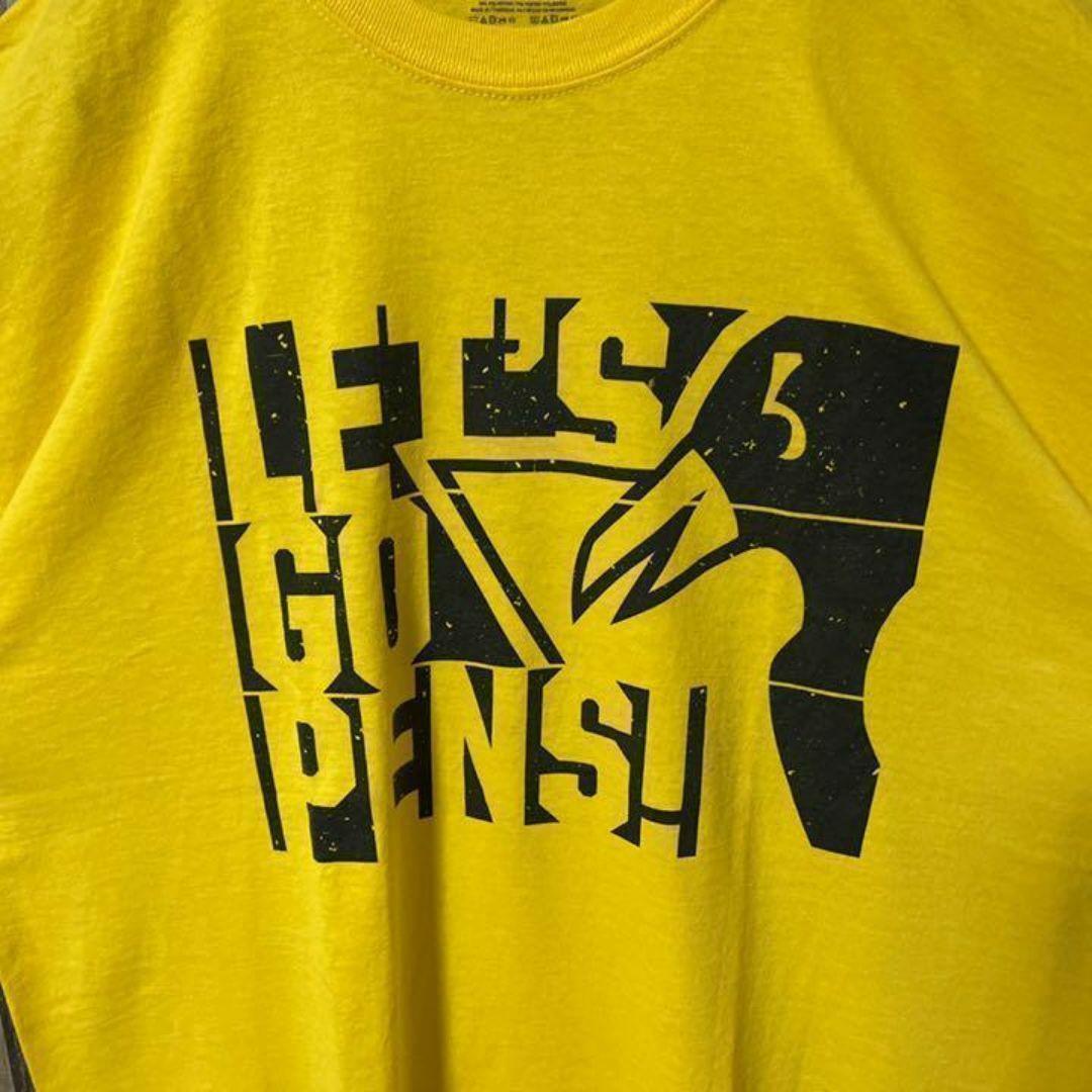 ギルダン メンズ イエロー XL プリント ゆるダボ USA古着 半袖 Tシャツ メンズのトップス(Tシャツ/カットソー(半袖/袖なし))の商品写真