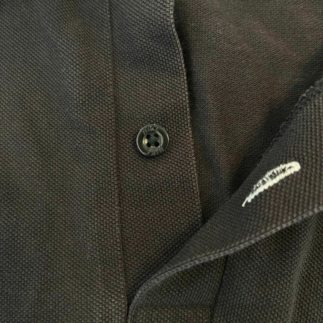 NIKE(ナイキ)のNIKE ナイキ 半袖 ポロシャツ 古着 刺繍ロゴ ブラック コットン L メンズのトップス(Tシャツ/カットソー(半袖/袖なし))の商品写真
