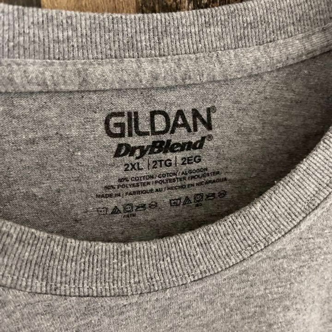 ギルダン プリント グレー 2XL メンズ ゆるダボ USA古着 半袖 Tシャツ メンズのトップス(Tシャツ/カットソー(半袖/袖なし))の商品写真