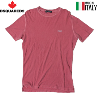 DSQUARED2 - DSQUARED 2 ピンク ロゴ 後染め 半袖Tシャツ