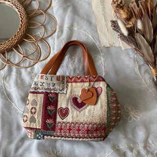 used 昭和レトロゴブラン刺繍ハンドバッグ