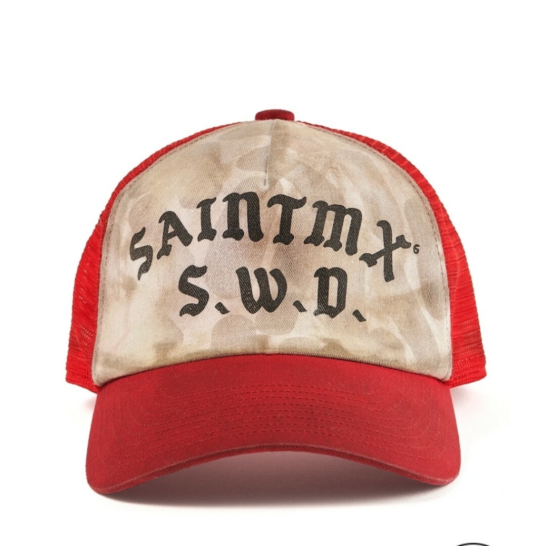 READYMADE(レディメイド)のSAINT Mxxxxxx SW_CAP/SEAN / RED WHT メンズの帽子(キャップ)の商品写真