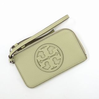 Tory Burch - トリーバーチ（TORY BURCH） レザー リストレット ミラージップカードケース 148984 オリーブスプリング 【中古】 JA-18846