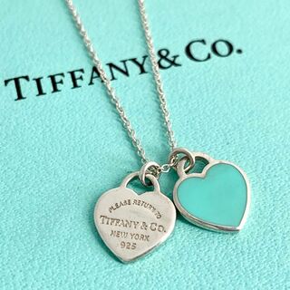ティファニー(Tiffany & Co.)のティファニー リターントゥ ダブル ハート タグ エナメル ブルー cw1(ネックレス)
