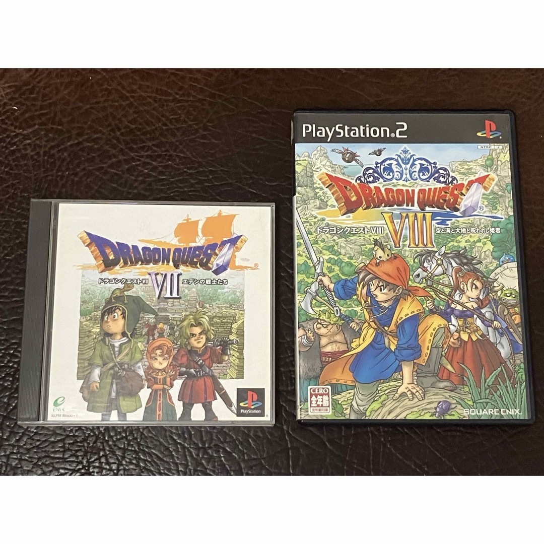 SQUARE ENIX(スクウェアエニックス)の動作品 PS1 PS2 ドラゴンクエスト 7 + 8 DRAGON QUEST エンタメ/ホビーのゲームソフト/ゲーム機本体(家庭用ゲームソフト)の商品写真