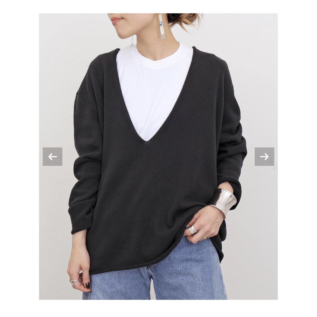 L'Appartement DEUXIEME CLASSE(アパルトモンドゥーズィエムクラス)の新品タグ付き　L'Appartement Cotton V Neck Knit レディースのトップス(ニット/セーター)の商品写真