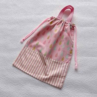 体操服入れ お着替え袋 女の子 しずく ピンク(外出用品)