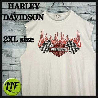 ハーレーダビッドソン(Harley Davidson)のハーレーダビッドソン 両面プリント カットオフTシャツ タンクトップ XXL(タンクトップ)