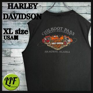 ハーレーダビッドソン(Harley Davidson)のハーレーダビッドソン USA製 両面プリント タンクトップ ブラック XL(タンクトップ)