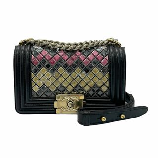 シャネル(CHANEL)のシャネル CHANEL ショルダーバッグ ボーイシャネル レザー ブラック ゴールド レディース 送料無料【中古】 z0540(ショルダーバッグ)