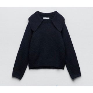 ZARA - ZARA ザラ セーラー ポロ ニット セーター ネイビー