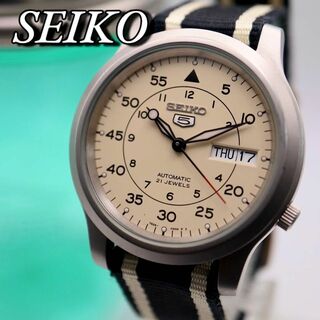 極美品 SEIKO ５ ミニタリー デイト 自動巻き メンズ腕時計 731(腕時計(アナログ))