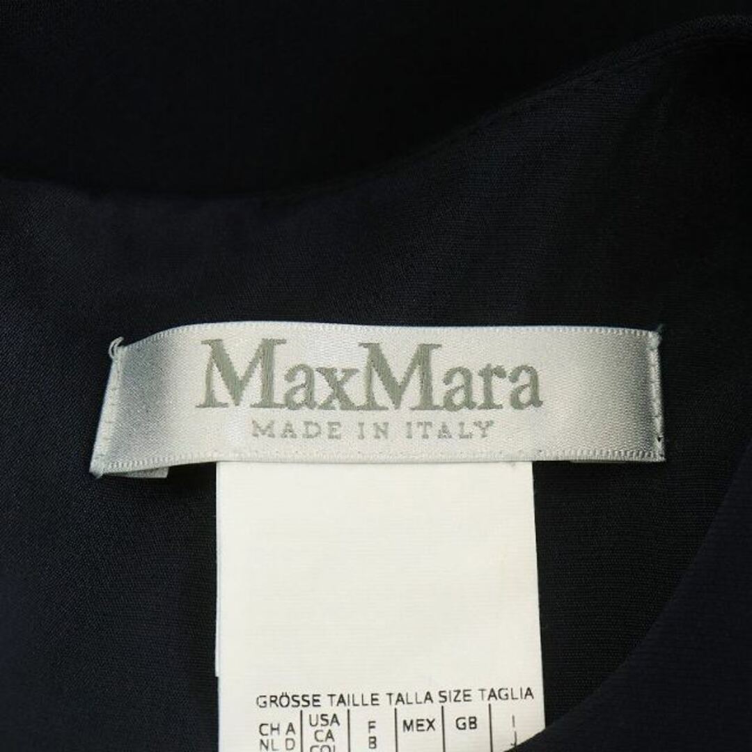 Max Mara(マックスマーラ)のマックスマーラ ワンピース 長袖 ひざ丈 バイカラー 38 S 紺 白 レディースのワンピース(ひざ丈ワンピース)の商品写真