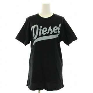 ディーゼル(DIESEL)のディーゼル Tシャツ カットソー 半袖 クルーネック ロゴ プリント S 黒(Tシャツ(半袖/袖なし))