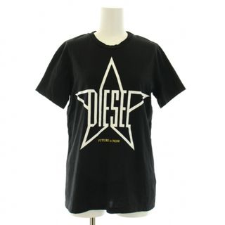 ディーゼル(DIESEL)のディーゼル Tシャツ カットソー 半袖 クルーネック ロゴ スター 星 S 黒(Tシャツ(半袖/袖なし))