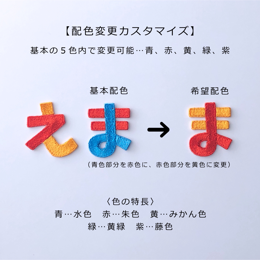 ひらがなワッペン「トイブロック」 お名前ワッペン カスタマイズ可能 ハンドメイドのキッズ/ベビー(ネームタグ)の商品写真