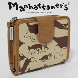 Manhattaner's - 新品 マンハッタナーズ 猫ちゃん 外側L字ファスナー小銭入れ コンパクト折財布