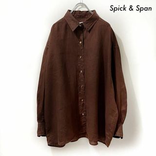 スピックアンドスパン(Spick & Span)のSpick & Span スピック&スパン★リネンシャツ 長袖 ブラウン 茶色(シャツ/ブラウス(長袖/七分))