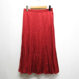ヒロココシノ(HIROKO KOSHINO)のヒロココシノ HIROKO KOSHINO 絹シルク ロング スカート 9 赤(ロングスカート)