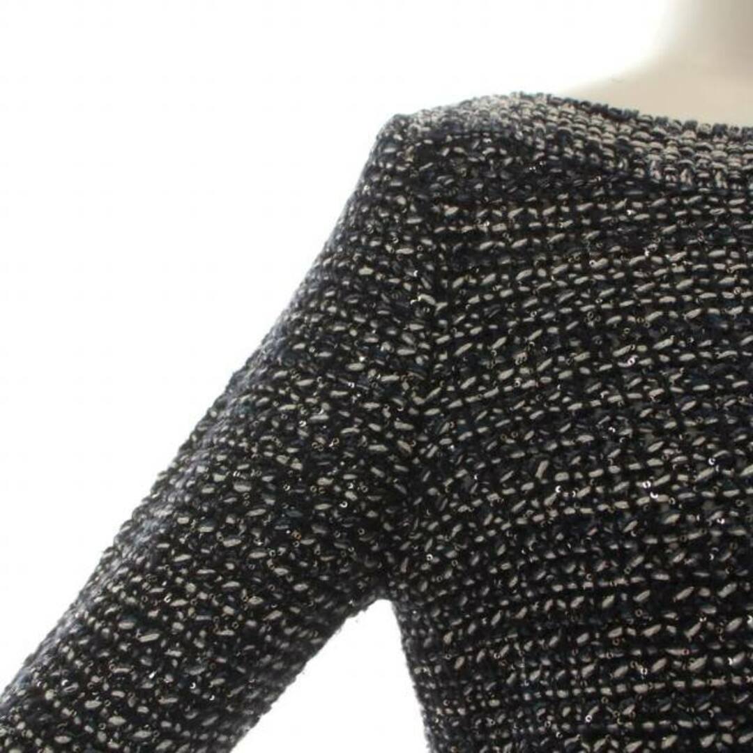 アンテイラー ニット セーター ツイード スパンコール 長袖 XS 紺 レディースのトップス(ニット/セーター)の商品写真