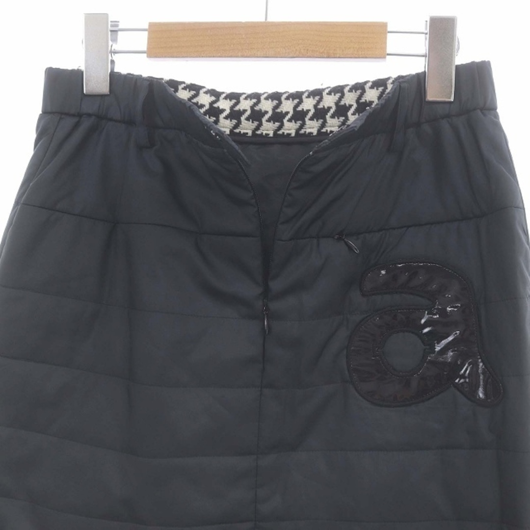 アルチビオ ミニスカート バックファスナー 千鳥柄 ワッペン ウール 38 M レディースのスカート(ミニスカート)の商品写真