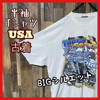 レース プリント 2XL メンズ ホワイト USA古着 90s 半袖 Tシャツ(Tシャツ/カットソー(半袖/袖なし))