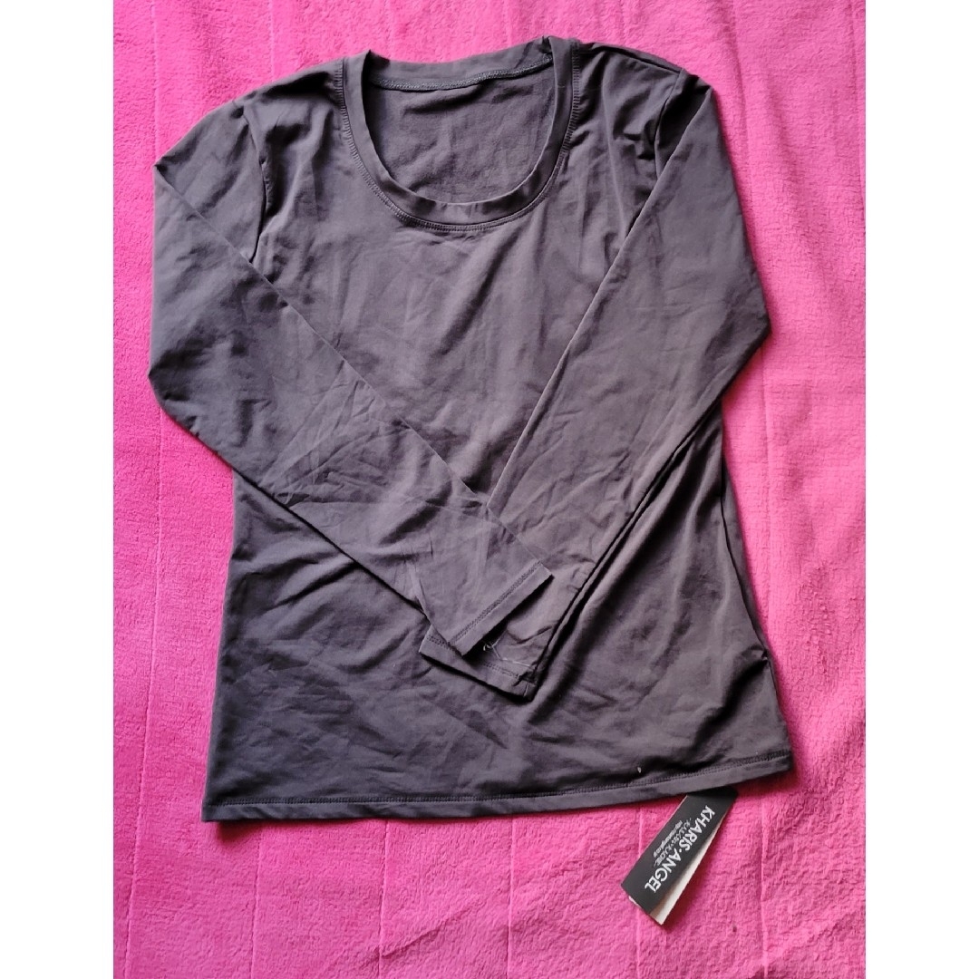 KHARIS ANGEL　カットソー　長袖Tシャツ　裏起毛　L　チャコールグレー レディースのトップス(カットソー(長袖/七分))の商品写真