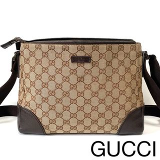 グッチ(Gucci)の【美品〜良品】GUCCI グッチ　ショルダーバッグ　GGキャンバス×レザー(ショルダーバッグ)