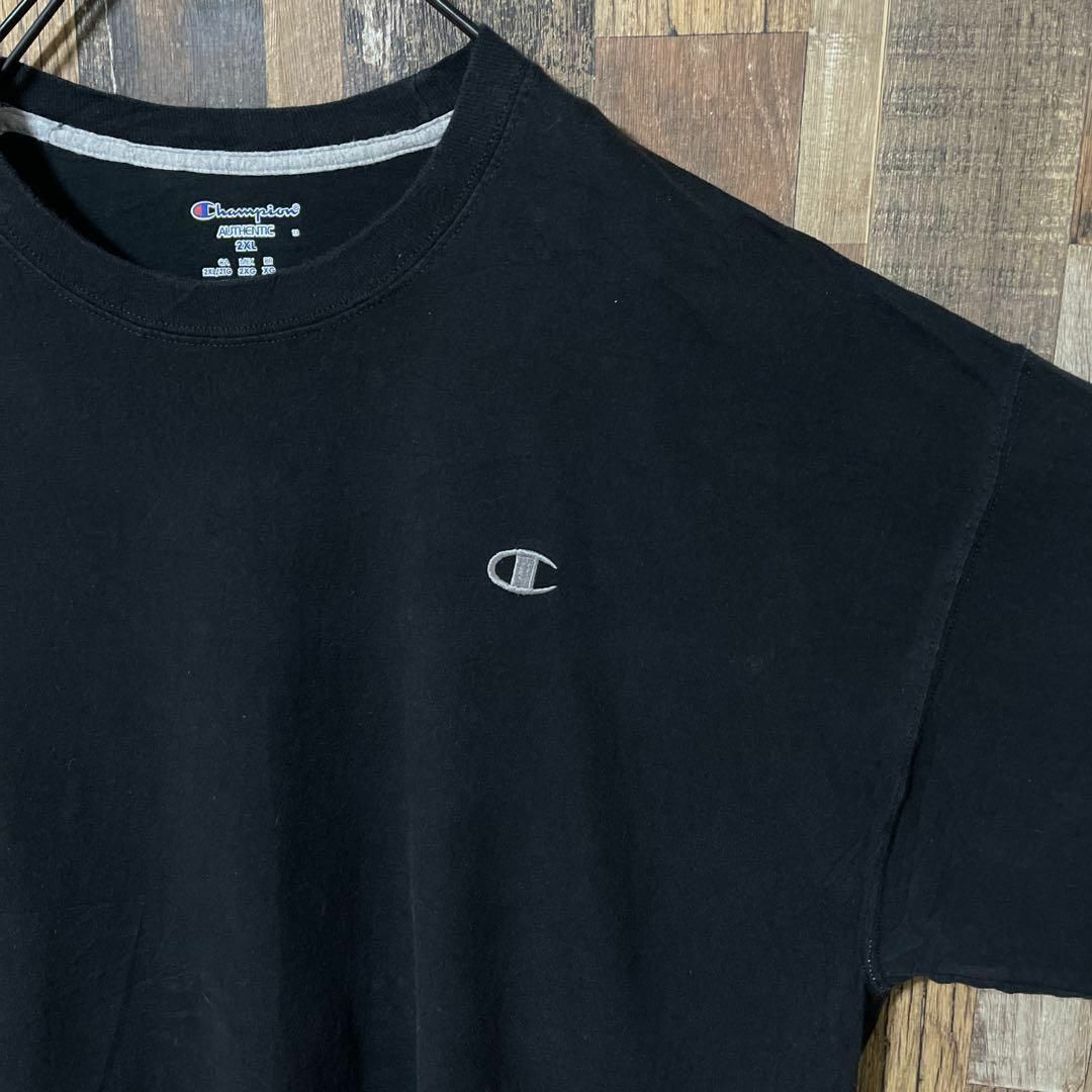 Champion(チャンピオン)のチャンピオン メンズ ロゴ ブラック 2XL USA古着 90s 半袖 Tシャツ メンズのトップス(Tシャツ/カットソー(半袖/袖なし))の商品写真