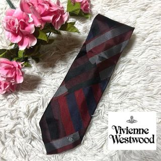 ヴィヴィアンウエストウッド(Vivienne Westwood)のヴィヴィアンウエストウッド　ネクタイ　オーヴ　変形ストライプ(ネクタイ)