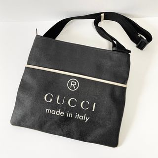 Gucci - 【極美品】グッチ  ショルダーバッグ　サコッシュ　GGスプリーム×レザー　黒